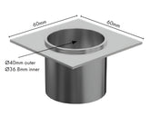 Aluminium - Drain Outlet - 40mm Diameter - Brushed Satin Silver